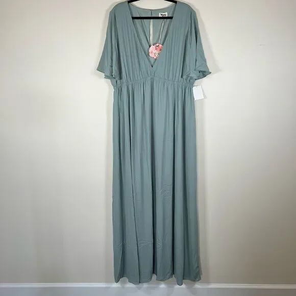 NWT Show Me Your MuMu Emily Empire Maxi Silver Sage XXXL - Picture 5 of 12